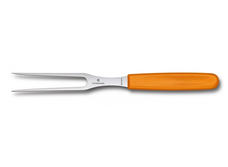 Fourchette &agrave; d&eacute;couper manche orange lame inox 15cm Victorinox
