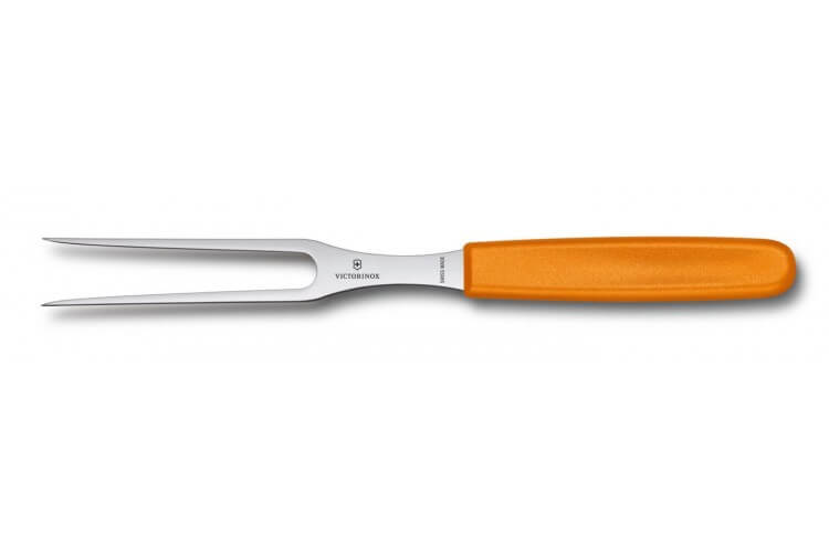 Fourchette à découper manche orange lame inox 15cm Victorinox