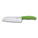 Couteau Santoku lame alvéolée inox 17cm manche vert Victorinox 6.8526.17L4