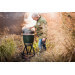 Chariot à roulettes avec poignée intégrée pour barbecue Big Green Egg Medium