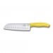 Couteau Santoku lame alvéolée inox 17cm manche jaune Victorinox 6.8526.17L8