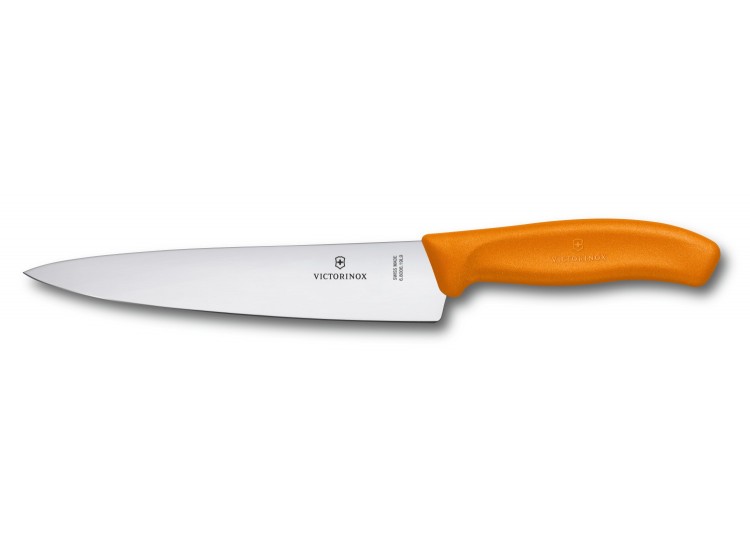 Couteau &agrave; d&eacute;couper manche orange lame inox 19cm Victorinox 6.8006.19L9