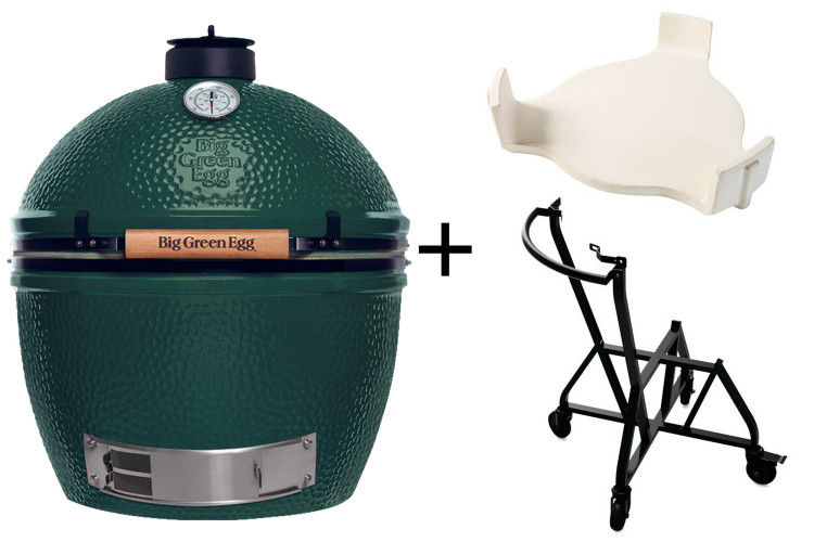 Pack Big Green Egg XLarge barbecue + convEGGtor + chariot &agrave; roulettes