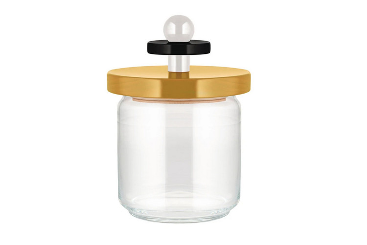 Bocal herm&eacute;tique Alessi 100 Values Collection jaune design par Ettore Sottsass