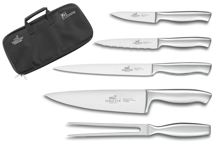 Mallette de 4 couteaux Sabatier International Orion + 1 fourchette &agrave; viande