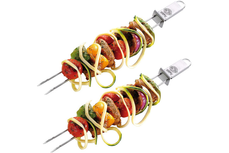 Set de 2 piques &agrave; brochettes doubles Gefu Twinco en acier inoxydable