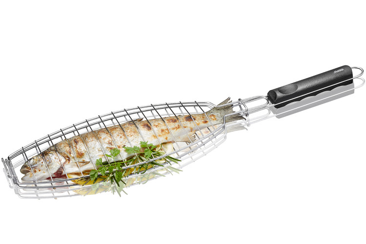 Grille &agrave; poisson pour barbecue Gefu en acier inoxydable