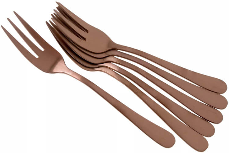 Coffret de 6 fourchettes dessert Amefa Austin inox revêtement coloré
