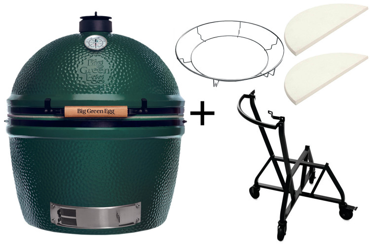 Pack Big Green Egg 2XL barbecue + convEGGtor + chariot &agrave; roulettes
