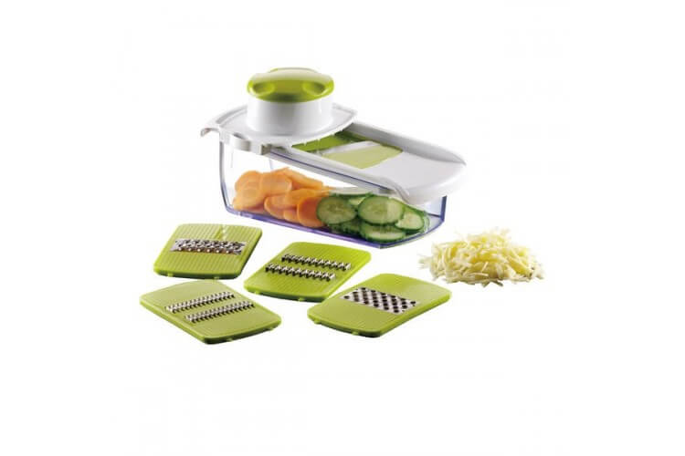 Mandoline 5 lames + bac de récupération Kitchen Artist