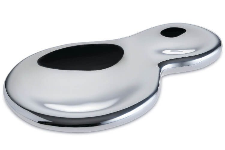 Repose-cuillère Alessi T-1000 tout inox 18/10 design par Valerio Sommella