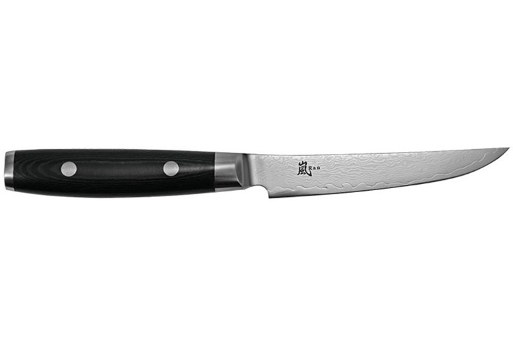 Couteau &agrave; steak japonais Yaxell RAN lame lisse 11.3cm damas 69 couches