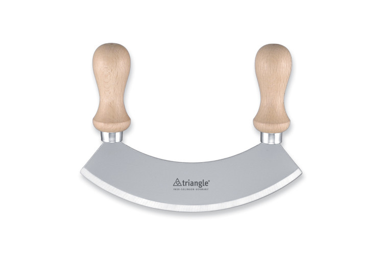 Hachoir ber&ccedil;oir Triangle poign&eacute;es en h&ecirc;tre lame simple inox - 2 tailles