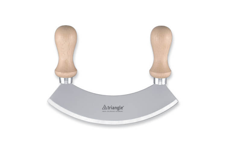 Hachoir berçoir Triangle poignées en hêtre lame simple inox - 2 tailles