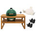 Pack Big Green Egg XLarge barbecue + table eucalyptus + convEGGtor + berceau de table + 4 roulettes