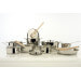 Batterie de cuisine Alessi Pots&Pans 7 pièces tout inox 18/10 design par Jasper Morrison