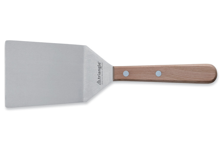 Spatule coud&eacute;e large Triangle manche en bois de cerisier