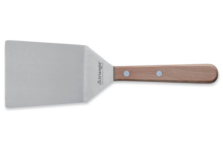 Spatule coudée large Triangle manche en bois de cerisier
