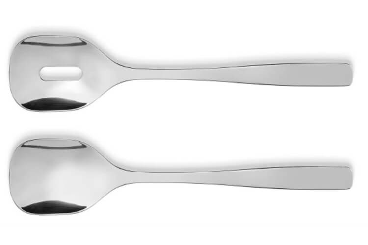 Couverts à salade Alessi Knifeforkspoon 25cm acier inox 18/10 design par Jasper Morrison