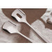 Couverts à salade Alessi Knifeforkspoon 25cm acier inox 18/10 design par Jasper Morrison