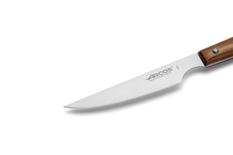 Couteau &agrave; steak Arcos manche bois lame lisse 11cm