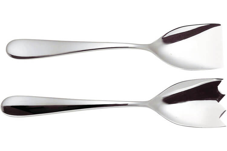 Couverts à salade Alessi Nuovo Milano 26cm inox 18/10 design par Ettore Sottsass