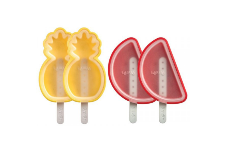 Set de 4 moules &agrave; glace L&eacute;ku&eacute; en silicone - Formes past&egrave;que et ananas