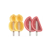Set de 4 moules à glace Lékué en silicone - Formes pastèque et ananas