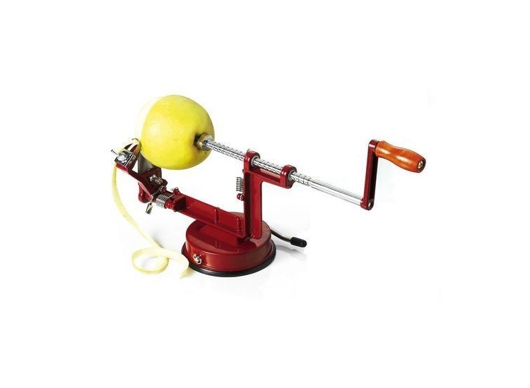 P&ecirc;le pommes en m&eacute;tal avec ventouse Rouge