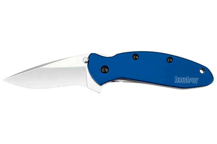 Couteau pliant Kershaw Scallion Navy Blue KS.1620NB manche en aluminium anodis&eacute; bleu 8,9cm