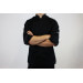 Veste de cuisine unisexe Egochef Safety noire polyester et coton à manches longues