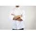 Veste de cuisine unisexe Egochef Cheap Air Plus blanche polyester et coton à manches longues