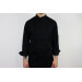 Veste de cuisine unisexe Egochef Cheap Air Plus noire polyester et coton à manches longues