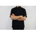 Veste de cuisine unisexe Egochef Ottavio Air Plus noire 100% microfibre à manches courtes