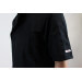 Veste de cuisine unisexe Egochef Ottavio Air Plus noire 100% microfibre à manches courtes