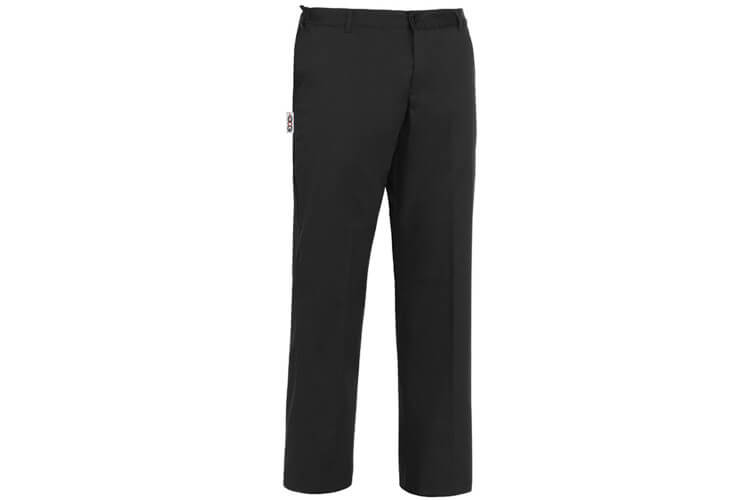 Pantalon de cuisine unisexe Egochef Evo noir polyester et coton