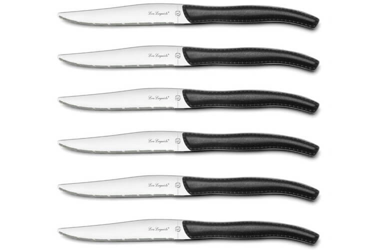 Coffret 6 couteaux à steak dentelés LOU LAGUIOLE Sky manches noirs