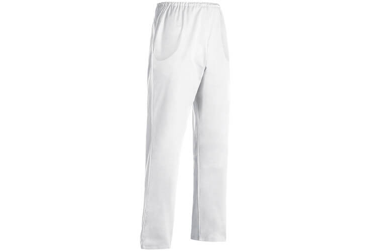 Pantalon de cuisine unisexe Egochef Nurse blanc 100% coton