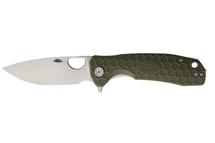 Couteau pliant Honey Badger Flipper Large 01HO003 manche nylon / fibres de verre vert kaki 11,7cm