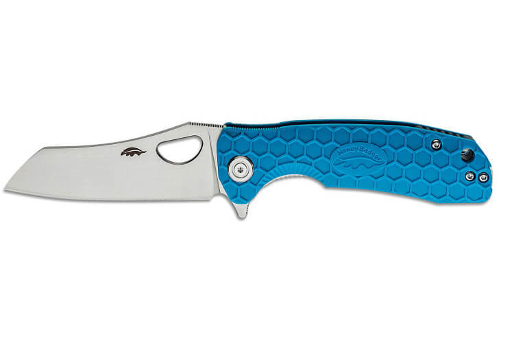 Couteau pliant Honey Badger Wharncleaver D2 Medium 01HO017 manche nylon / fibres de verre bleu 10,4cm