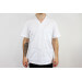 Veste de cuisine unisexe Egochef Leonardo blanche 100% coton à manches courtes