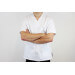 Veste de cuisine unisexe Egochef Leonardo blanche 100% coton à manches courtes