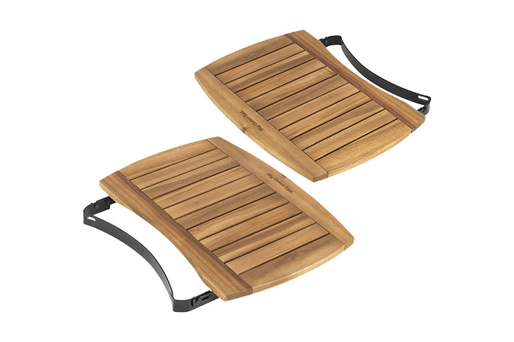 Tablettes lat&eacute;rales en bois d'acacia pour barbecue Big Green Egg MiniMax