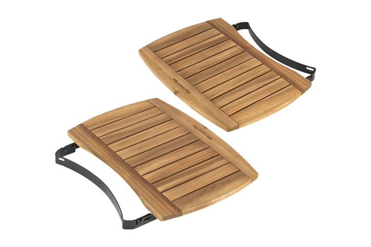 Tablettes lat&eacute;rales en bois d'acacia pour barbecue Big Green Egg Small