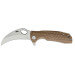 Couteau pliant karambit Honey Badger Claw Plain D2 Medium 01HO035 manche nylon/fibres de verre tan 10,5cm
