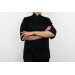 Veste de cuisine unisexe Egochef Safety noire polyester et coton à manches longues