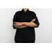 Veste de cuisine unisexe Egochef Sushi noire kimono polyester et coton à manches longues