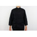 Veste de cuisine unisexe Egochef Ottavio Air Plus noire 100% microfibre à manches longues