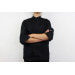 Veste de cuisine unisexe Egochef Ottavio Air Plus noire 100% microfibre à manches longues
