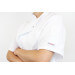 Veste de cuisine unisexe Egochef Ottavio Air Plus blanche 100% microfibre à manches courtes